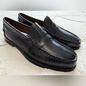 Like NEW! $250 Sebago Grant Classic Black Leather Penny Loafers 10